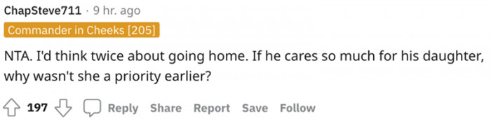 This commenter would think twice about going home