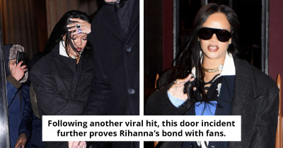 Rihanna's candid five-word reply to her bodyguard after he stepped away and let a door hit her