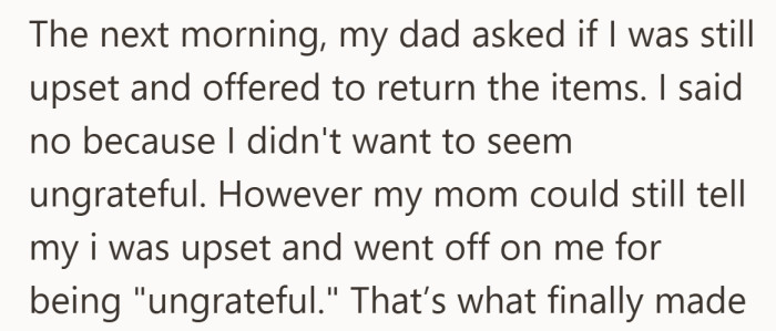 The conversation shifts from gifts to character, and the tension escalates fast.