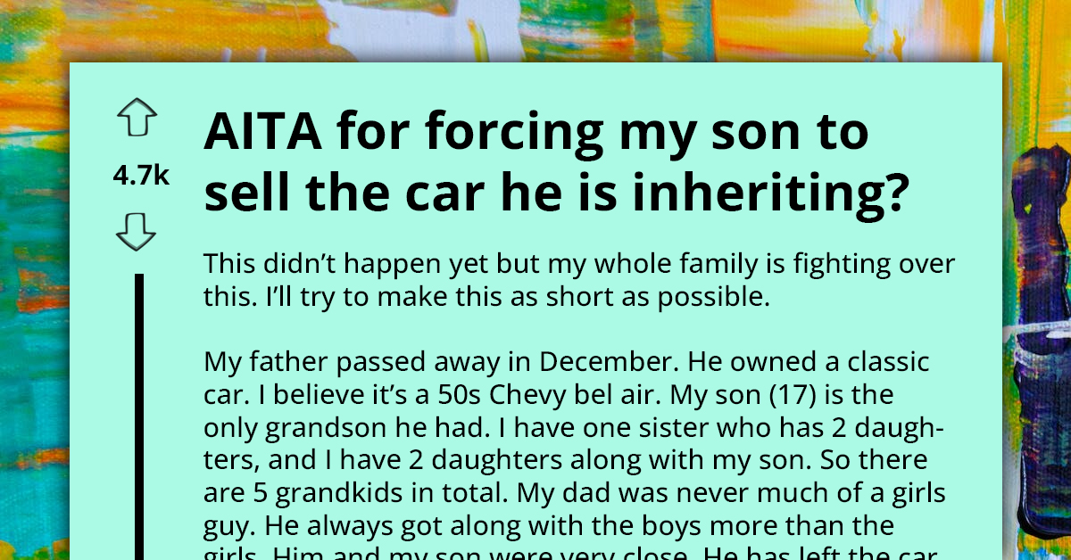 Parent Contemplates Forcing Minor Son to Sell $70,000 Inherited Classic Car for Fairness Among Grandkids, Gets Blasted Online