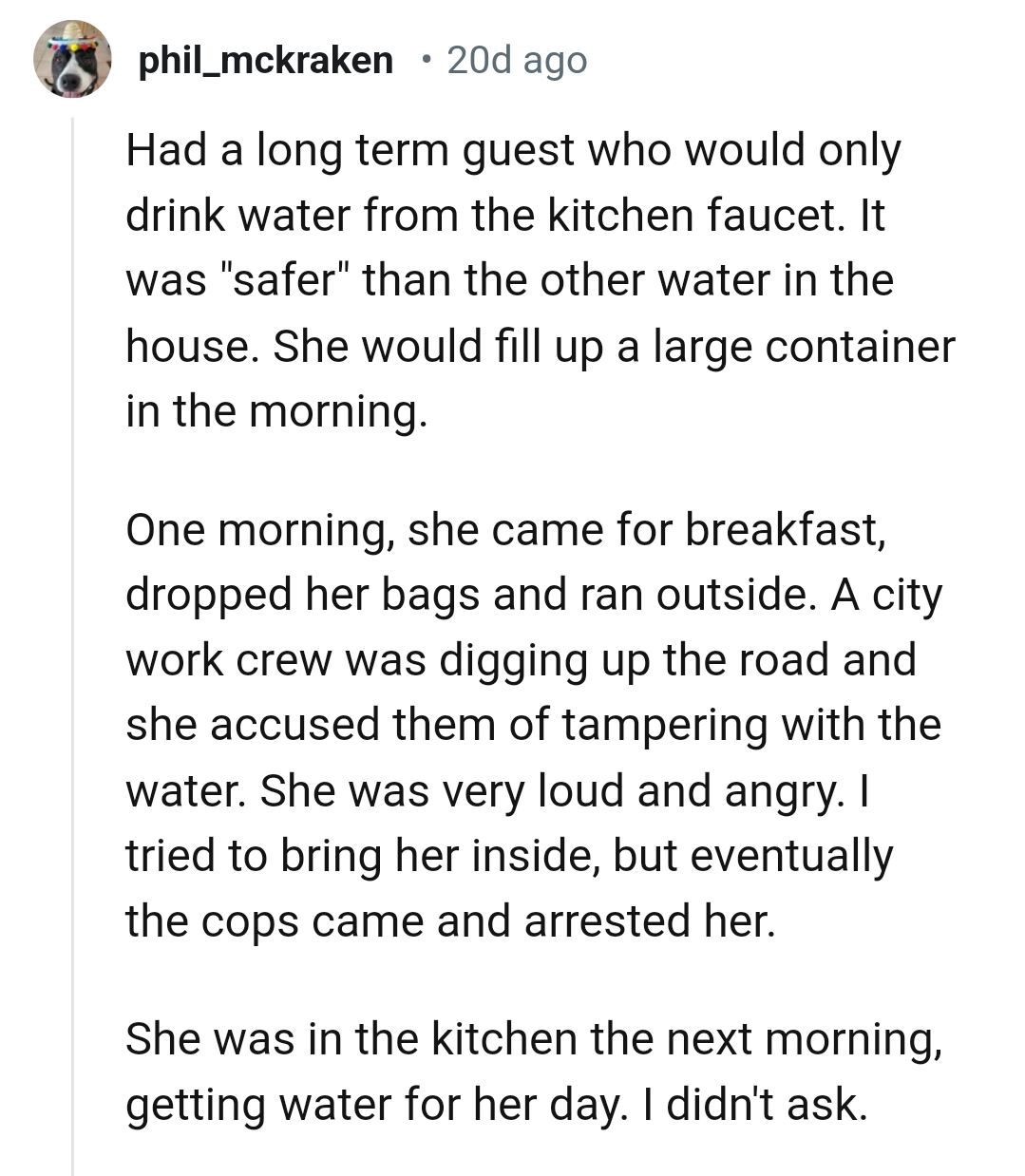 25. Dropping her bags and running outside