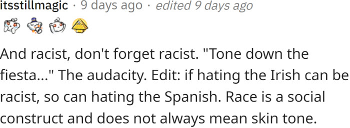 Let's not forget the racism.