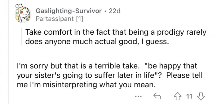 It's a terrible way to view this situation.