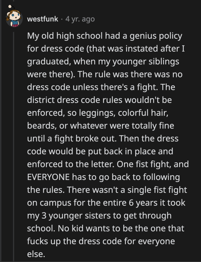 If only OP's school were this wise, they wouldn't have an issue.