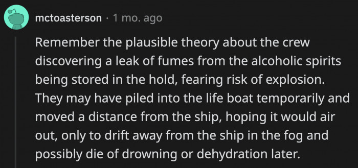 Here's a theory about what happened to its missing crew