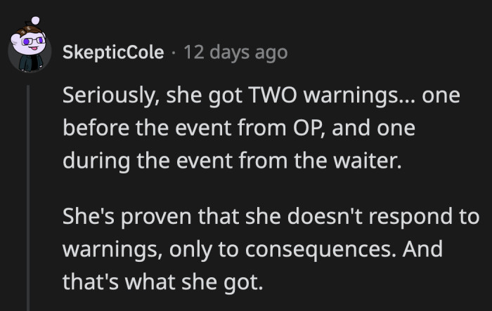 She had enough warning. Maybe she did it on purpose for content?