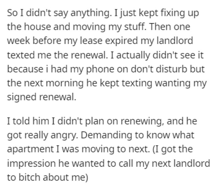 OP didn't mention anything to the landlord, keeping him in the dark until they moved out