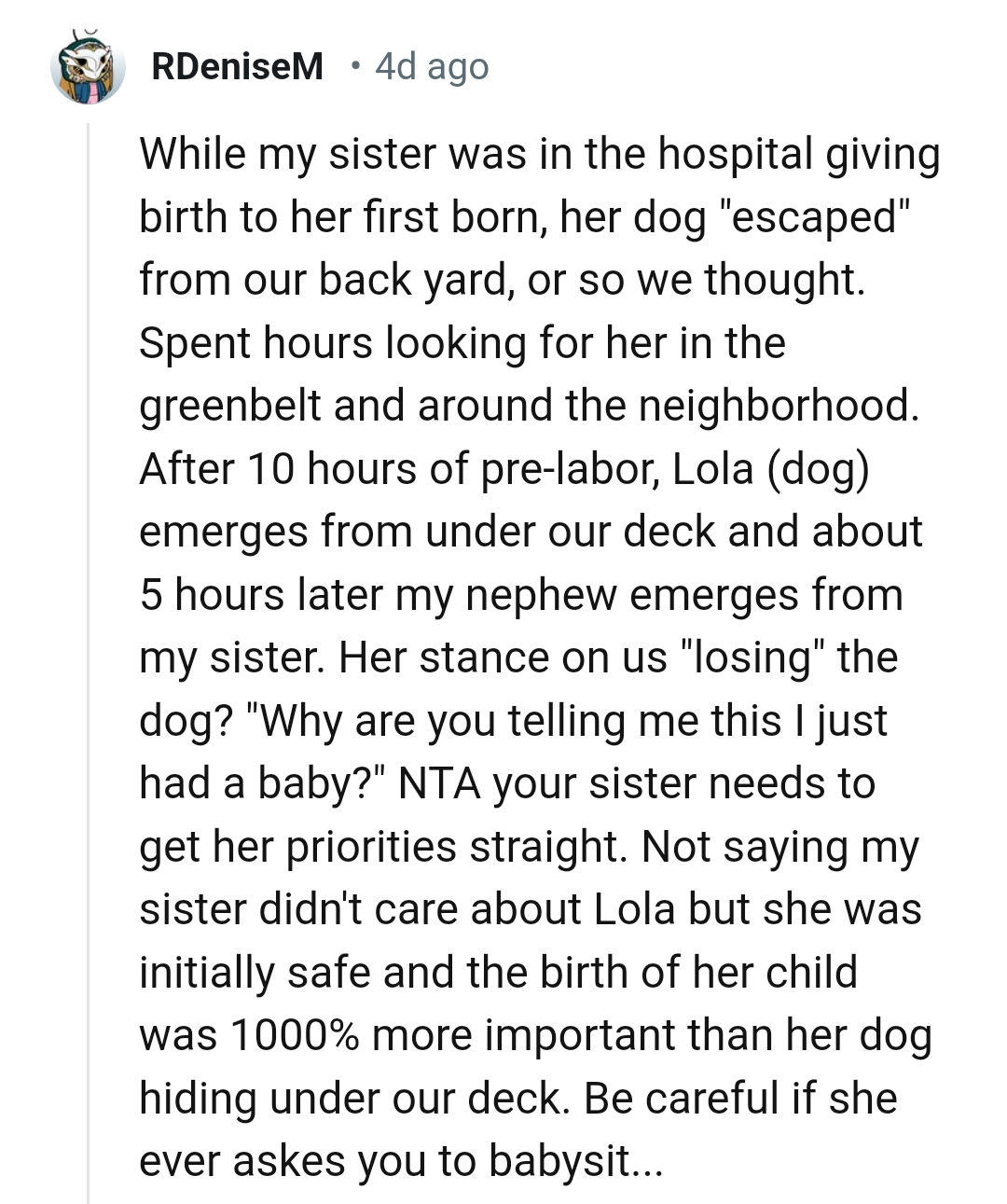 She needs to get her priorities straight