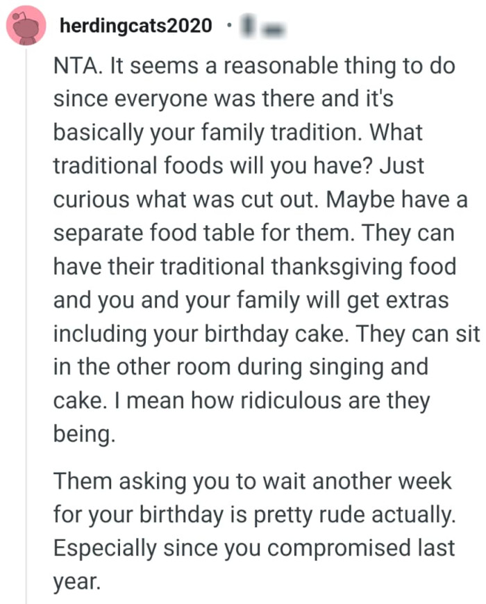 The traditional Thanksgiving food