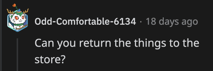 OP should at least get the money she spent for the ingredients