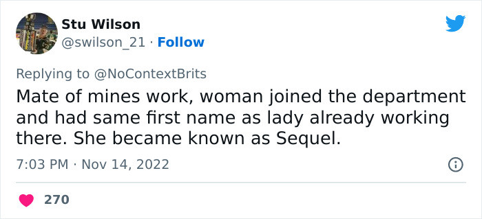 11. Being known as Sequel