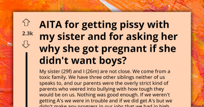 Mom-To-Be Earns Fiery Rebuke From Her Brother For Complaining About Having 'Useless Boy' Instead Of Her Dream All-Girl Family