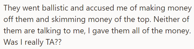 But the roommates weren't happy learning about the fund; they accused the OP of stealing from them