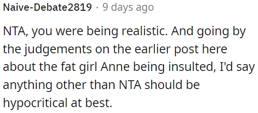 OP was being realistic.