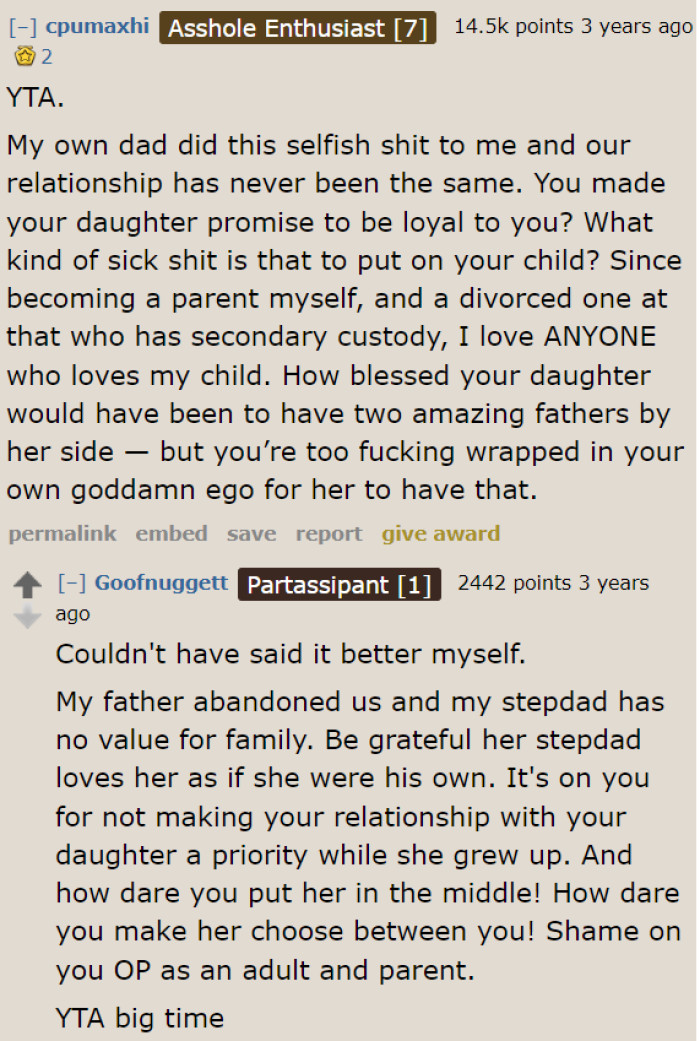 The OP will just end up damaging his relationship with his daughter.