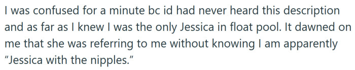 The OP was mortified when she realized they were talking about her.