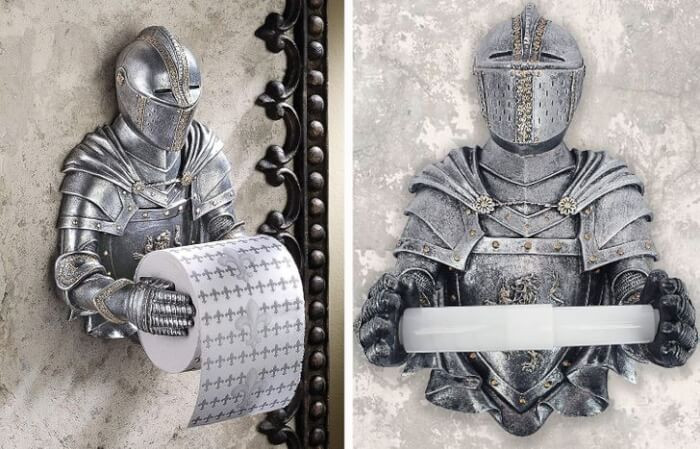 2. Medieval knight toilet paper holder