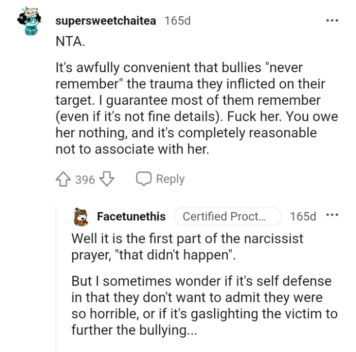 The OP owes her nothing