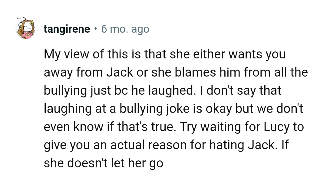 Waiting for Lucy to give an actual reason for hating Jack