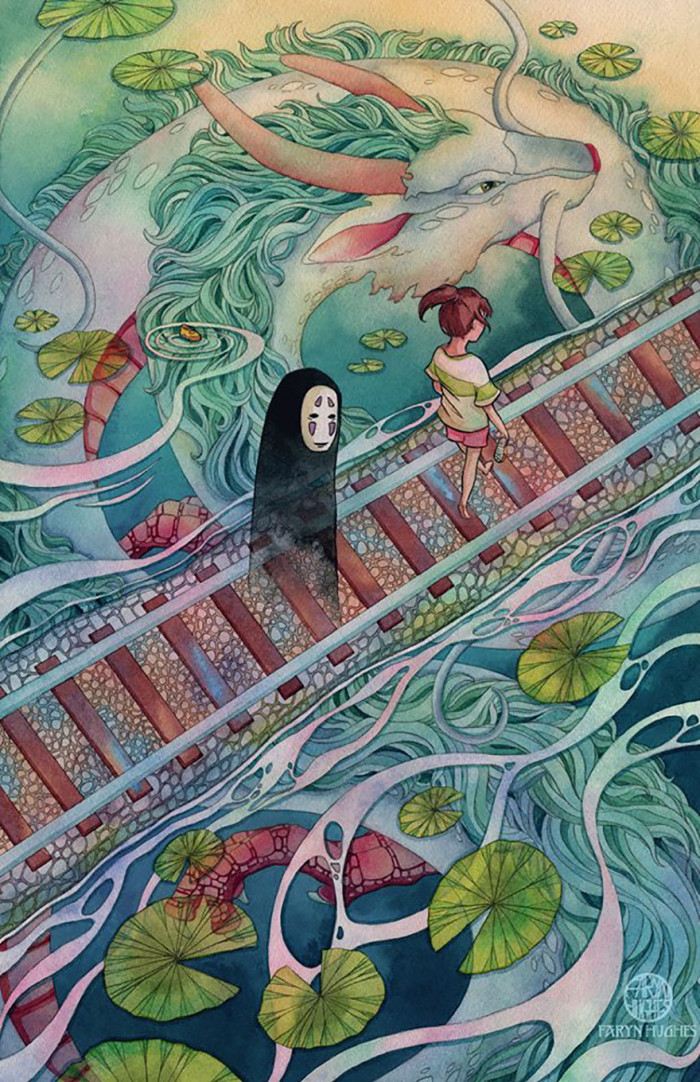 34. Spirited Away Watercolor Painting By Calmality