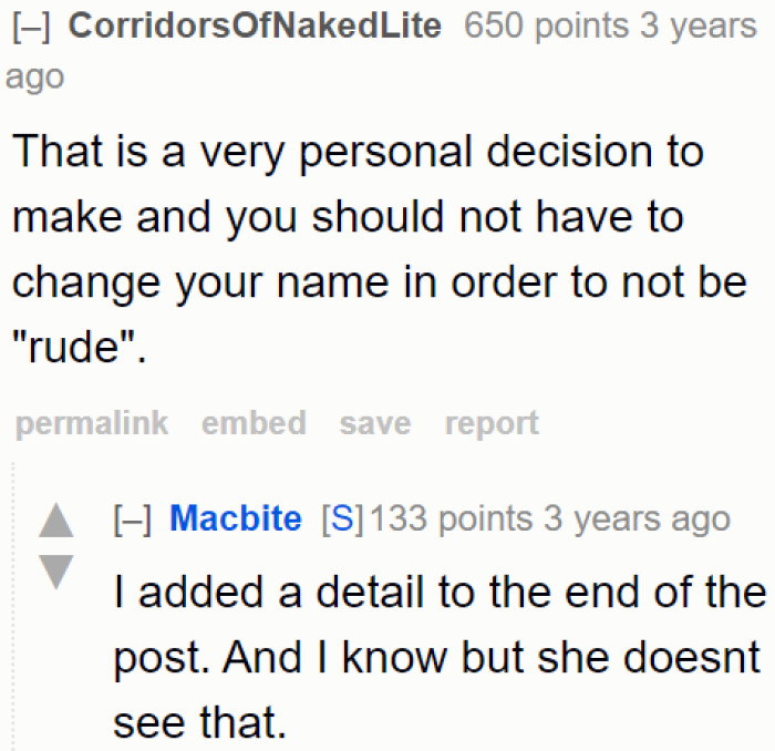 Only the OP can decide whether she wants to change her name or not. It's out of her mother's hands.