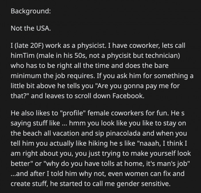 OP agreed, but she stayed up late and was set on sleeping in, so she was understandably irritable