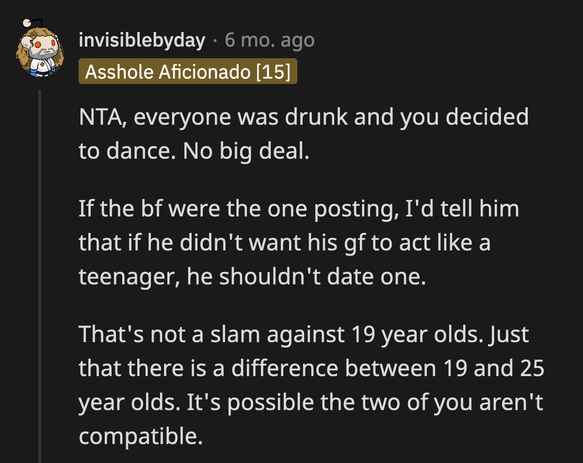 Another girl even joined in on OP's fun. Was the boyfriend embarrassed of his friend as well?