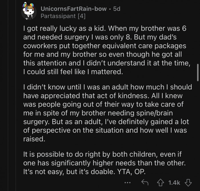 Op should do right by both her children.