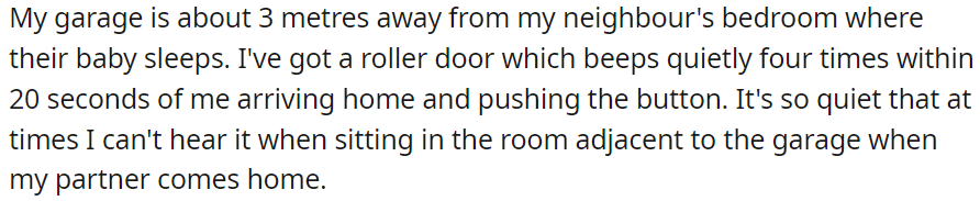 I've got a roller door which beeps