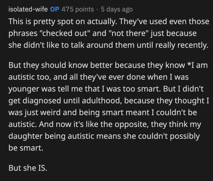 This is all we needed to know to advise OP to slowly lessen her contact with her family