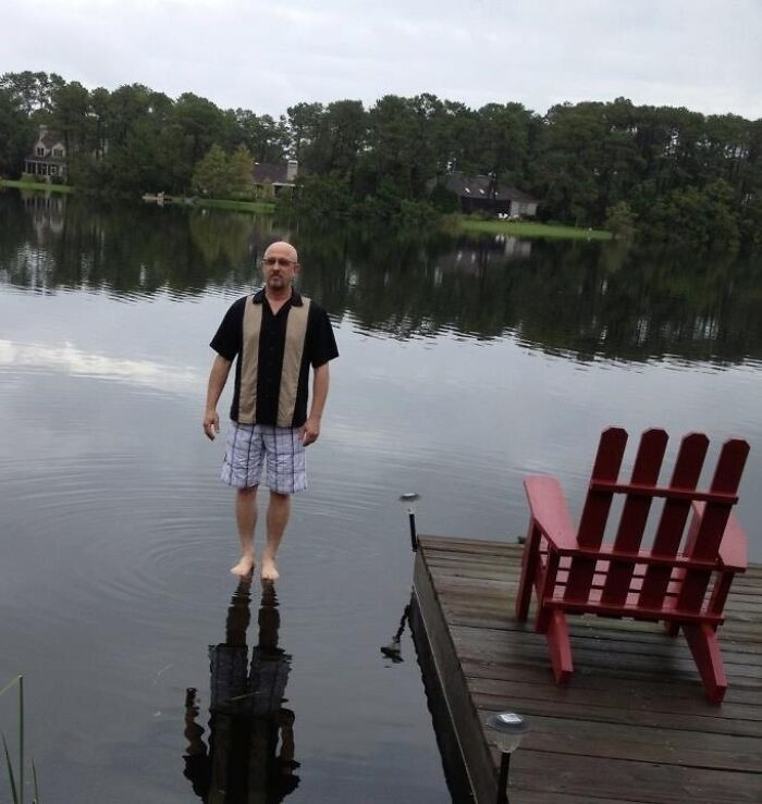 "My Dad After A Recent Storm We Had"