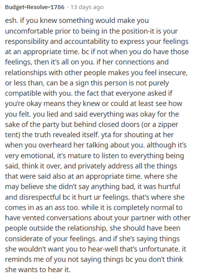 This person left OP a lengthy comment and provided various perspectives. The comment continues below.