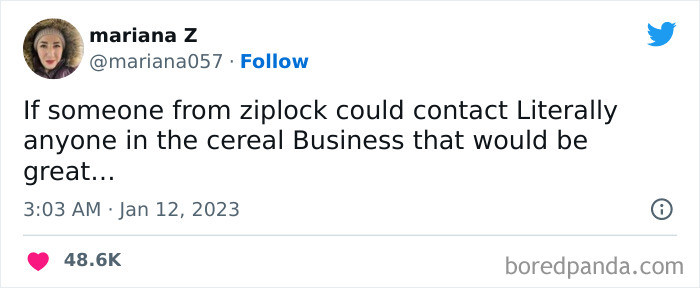 If only cereals had Ziplocks.