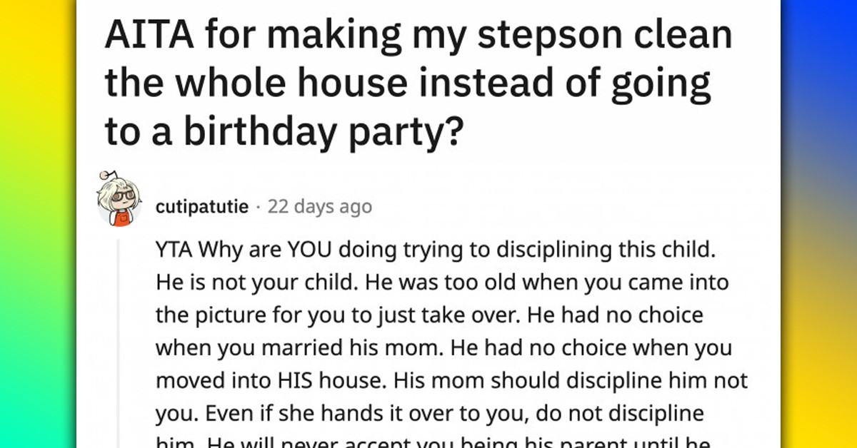 11-Year-Old Missed His Best Friend's Birthday After Being Punished for Stealing His Stepsister's Diary, but His Mom Thinks the Punishment Was Too Harsh