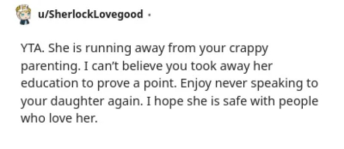 Running away from bad parenting