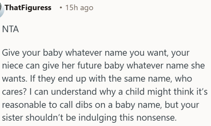 Calling dibs on a baby name is childish nonsense that parents shouldn't indulge