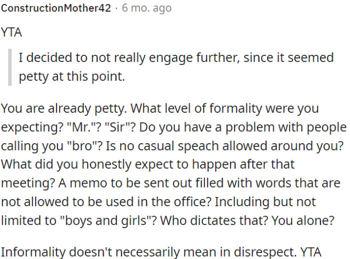 OP is being overly sensitive