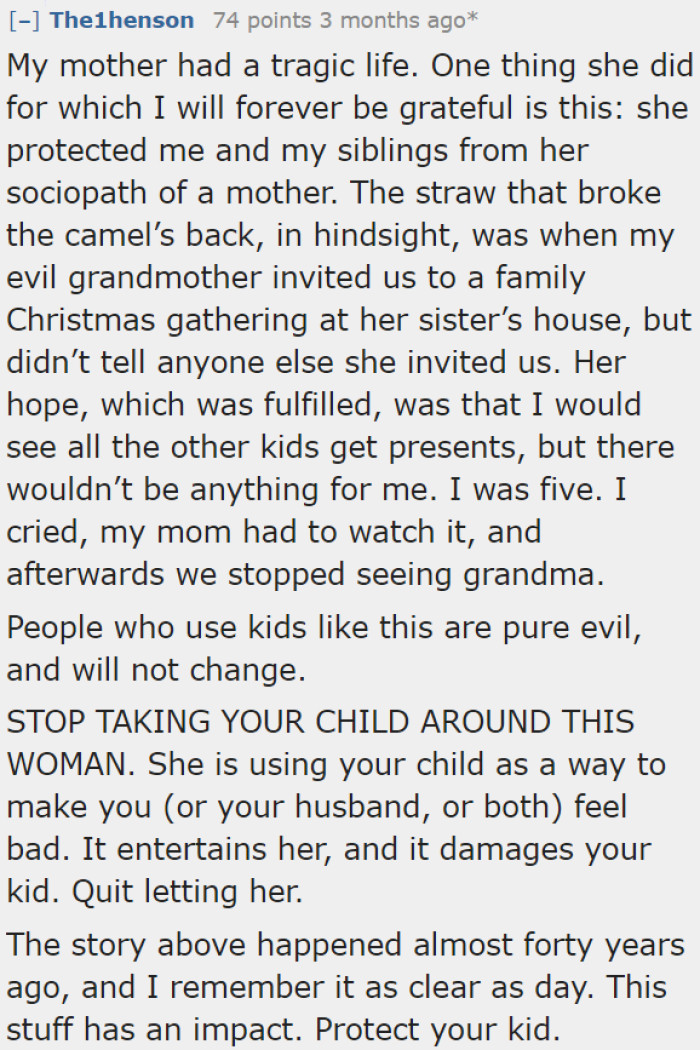 The OP's decision is right. She needs to keep her child away from her MIL.