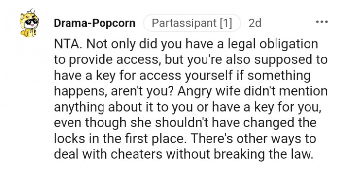 Angry wife didn't mention anything about it to you