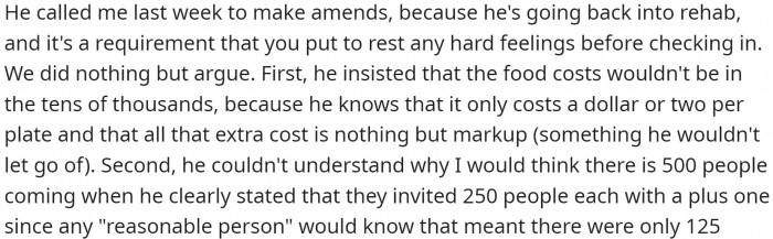 Brother called OP to make amends