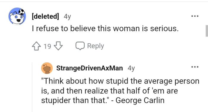 This woman just can't be serious