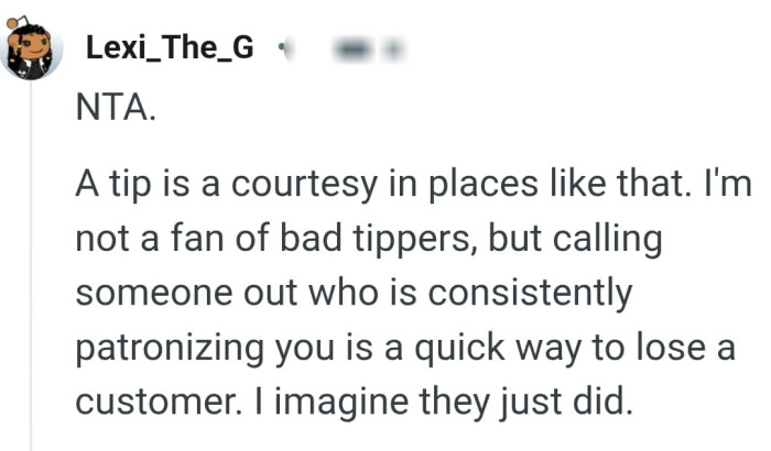 Tipping is a courtesy