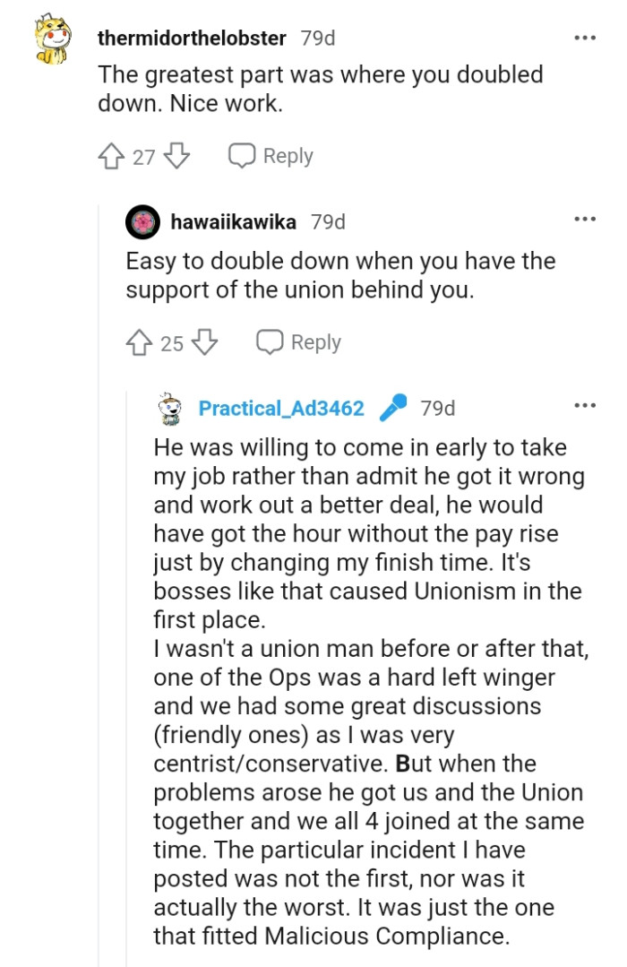 The part where the OP doubled down