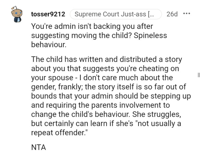 Yes, this child struggles, but she can also learn since she isn't a repeat offender