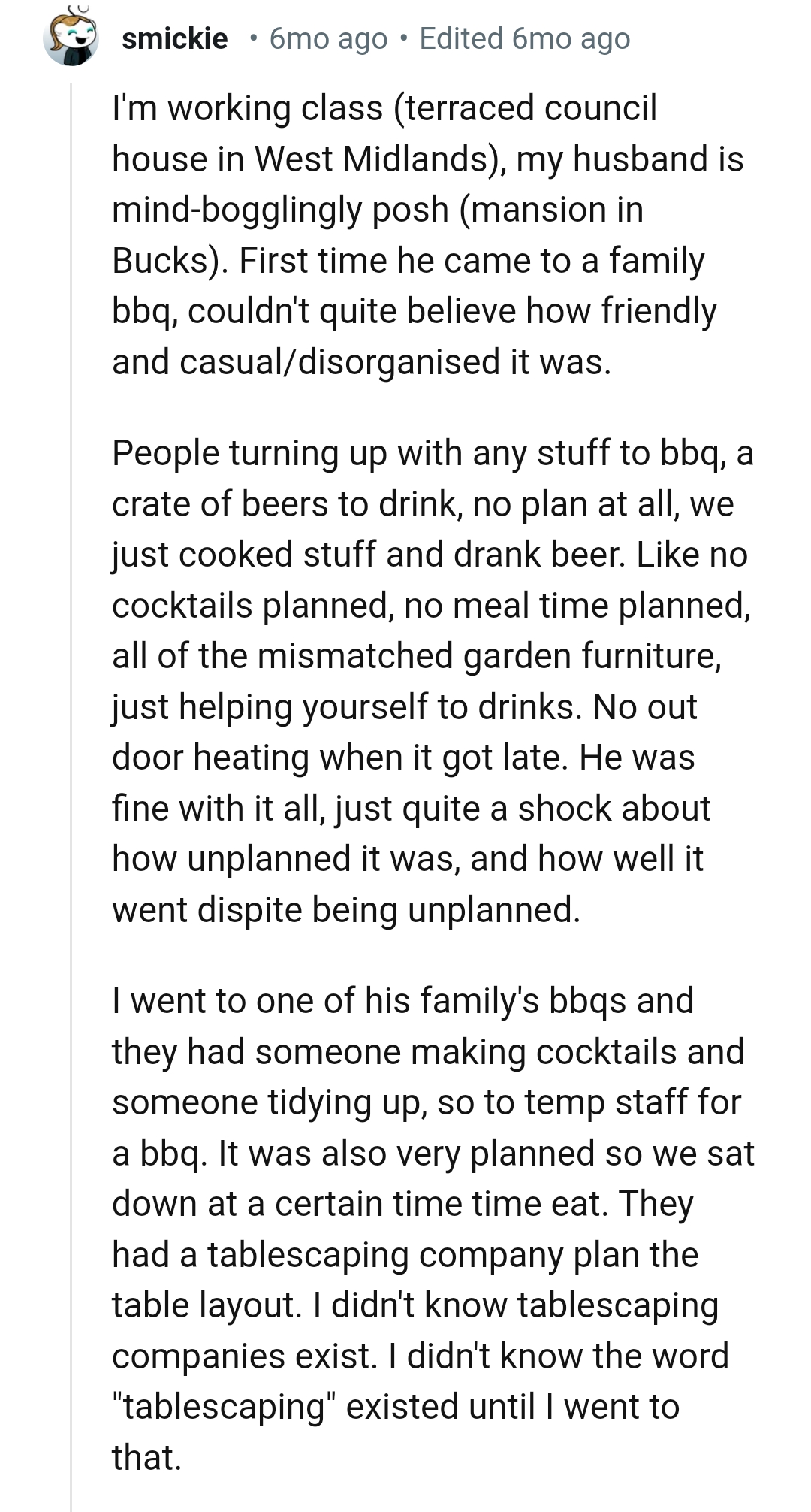 11. From a Redditor who is working class