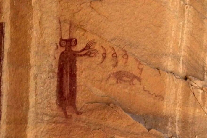 "Prehistoric Utah Pictograph Depicting the Hopi Legend of the Ant People. In Hopi Tradition, They Were Beings from Underground Who Helped Save Humanity During a Past Worldwide Cataclysm"