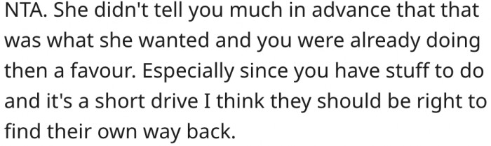 3. It is justifiable since she has personal matters to deal with.
