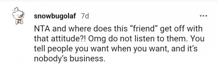 You tell people you want to when you want