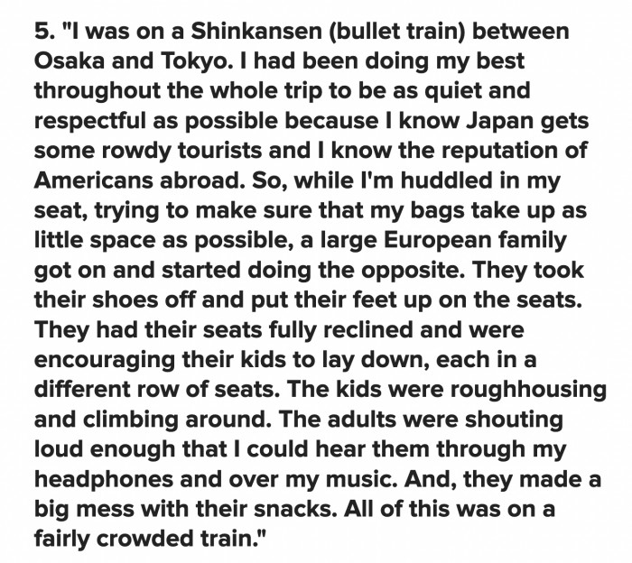 I bet the Japanese people on that train loved them