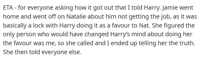 Here's how people knew that OP spilled to Harry: